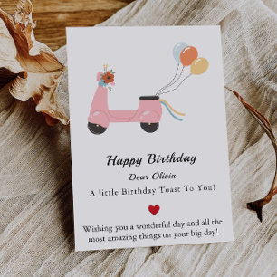 Invitación El mundo es más hermoso, Motocicleta y Flor