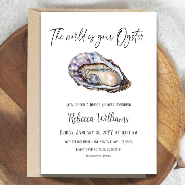 Invitación El mundo es tu ducha olímpica Pearl Bridal (Subido por el creador)
