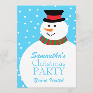 Invitación El muñeco de nieve lindo del dibujo animado