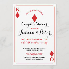 Invitación El naipe junta a rey Queen Las Vegas invita