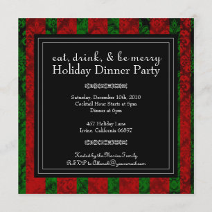 Invitación El navidad come, bebida y sea feliz fiesta invita