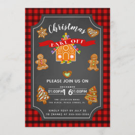 Invitación El navidad cuece del fiesta de la galleta del