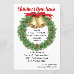 Invitación El navidad enrruella la casa abierta
