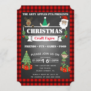 Invitación El navidad hace la tela escocesa justa del