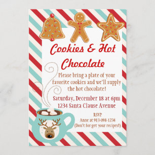 Invitación El navidad invita - chocolate caliente y las