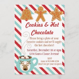 Invitación El navidad invita - chocolate caliente y las
