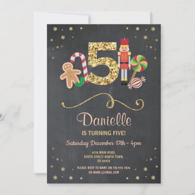 Invitación El navidad los quintos 5 días de fiesta 5 del (Anverso)