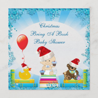 Invitación El navidad trae un azul Baby Shower del bebé del