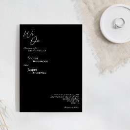 Invitación El negro clásico moderno que hacemos Boda