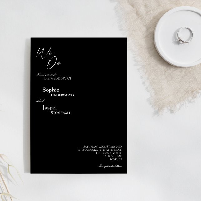 Invitación El negro clásico moderno que hacemos Boda (Subido por el creador)