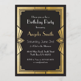 Invitación El negro de Gatsby de la fiesta de cumpleaños del