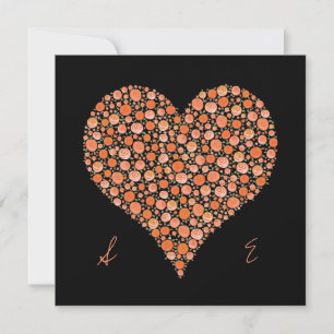 Invitación El negro del compromiso con el corazón anaranjado