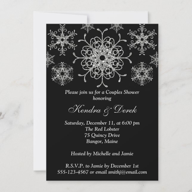 Invitación El negro, la ducha de plata de los pares de los (Anverso)