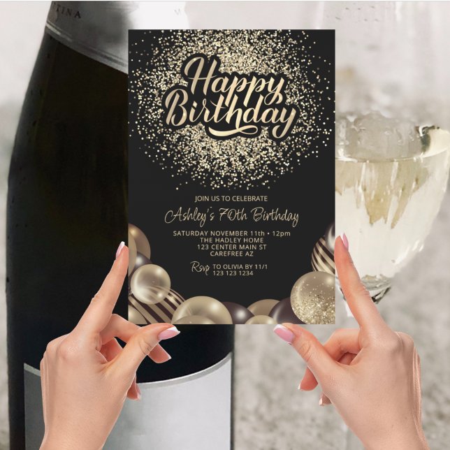 Invitación El negro y el oro 70 cumpleaños (Subido por el creador)