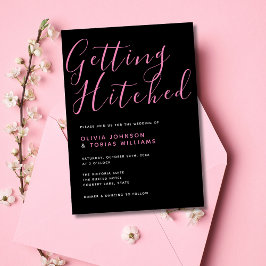 Invitación El negro y el rosado modernos se están volviendo c