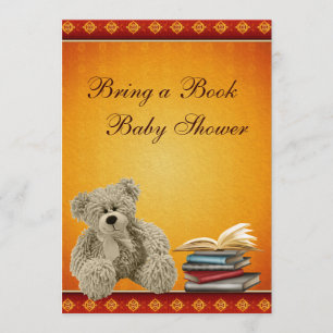 Invitación El neutral lindo del peluche trae un libro Baby