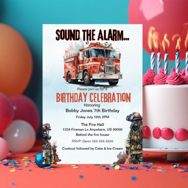 Invitación El niño de la fiesta de cumpleaños de los bomberos (Subido por el creador)