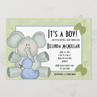 Invitación El niño elefante verde