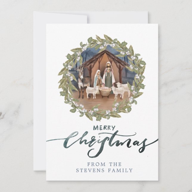 Invitación El niño Jesús en los Navidades de fotografía de la (Anverso)