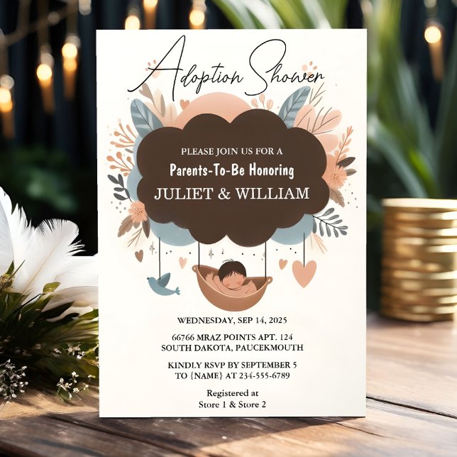 Invitación El niño mayor de edad Boho Divertido Día de adopci (Subido por el creador)