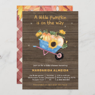 Invitación El niño pequeño de calabaza Baby Shower se cae Rus