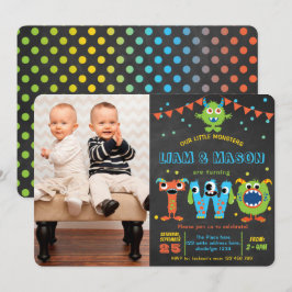 Invitación El niño pequeño fiesta de Monstruo foto de segundo