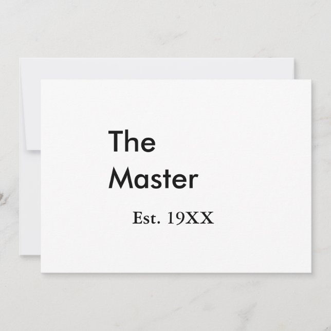 Invitación El nombre del jefe Master año fecha hombre rey tít (Anverso)