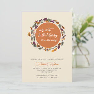 Invitación El núcleo de la cabaña de otoño Boho deja Baby Sho
