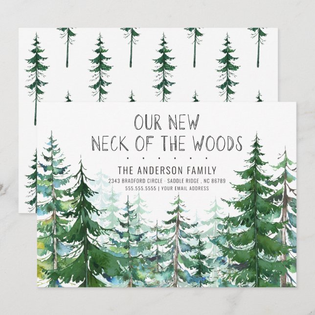 Invitación El nuevo cuello de los bosques de pino ciego se mu (Anverso / Reverso)