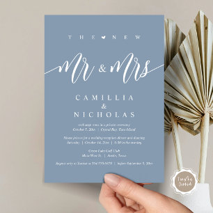 Invitación El nuevo Sr. y la Sra., Boda Elopement Dinner Fies