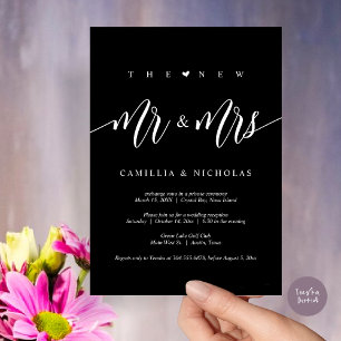 Invitación El nuevo Sr. y la Sra., Boda Elopement Fiesta