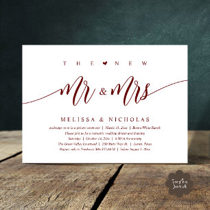 Invitación El nuevo Sr. y la Sra., Fiesta de la cena Boda mod
