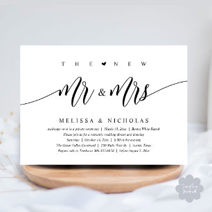 Invitación El nuevo Sr. y la Sra., Fiesta de la cena Boda mod