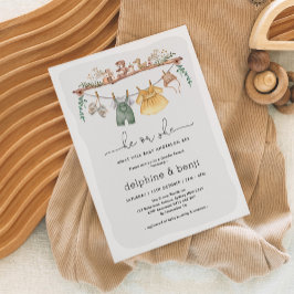 Invitación El o ella modernos del Boho género revelan ducha