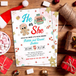 Invitación El o ella Navidades género revelan Baby Shower