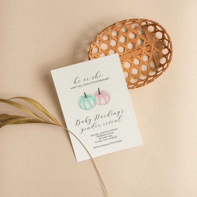 Invitación El o ella pequeño calabaza caen revelaciones de gé (Subido por el creador)
