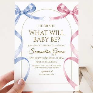 Invitación Él o Ella ¿Qué Será el Bebe Fiesta de Revelación