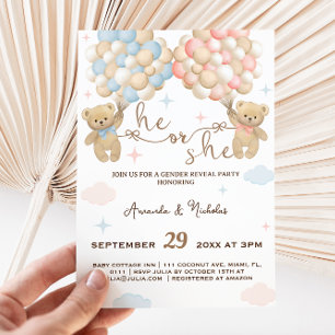 Invitación Él o Ella Revela el Sexo