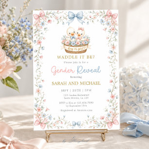 Invitación Él o Ella Revelación de Género Pato Tonto