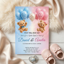 Invitación Él o Ella Revelación del género de Teddy