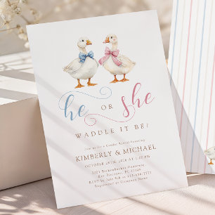 Invitación Él o Ella Revelación del Sexo del Ganso
