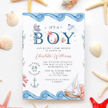 El océano limpio Baby Shower es un niño