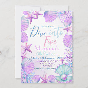 Invitación El Océano se sumerge en la fiesta de cumpleaños de