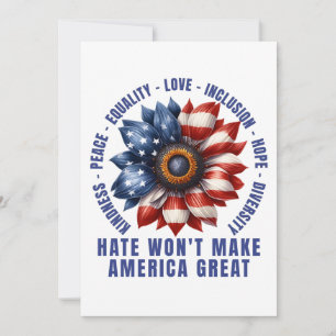 Invitación El odio no hará a Estados Unidos grande