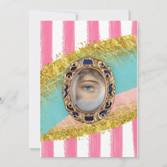 Invitación El ojo del amante de Victoria, arte original, invi (Anverso)