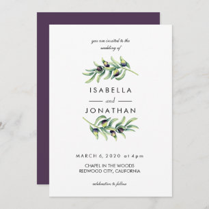 Invitación El Olivar   boda rústico de dos ramas