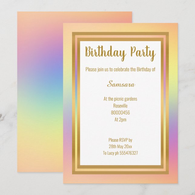 INVITACIÓN EL ORO DE LA CAPA DE LLUVIA TODAS LAS OCASIONES CU (Anverso / Reverso)