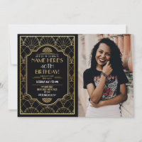 El oro de los años 1920 por los cumpleaños Art Dec