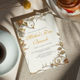 Invitación El oro deja brunch del día de la madre