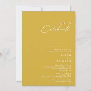 Invitación El oro Minimalista moderno celebremos la invitació